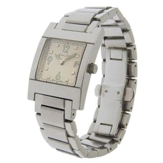 Gucci Pre-owned Vintage Roestvrij staal Armband Horloge - Dames - Pre-owned - Wit - Maat: ONE Size Taf