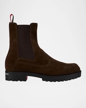 Christian Louboutin Men & apos;s Cavernos Leather Chelsea Boots