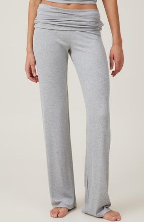 Cotton On Womens Airy Soft Roll Waist Pant in Grey Marle Rib at Nordstrom, Size X-Large