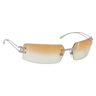Chanel Pre-owned Accessories, female, Gray, Size: ONE SIZE Pre-owned Metal Sunglasses