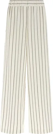 PESERICO White Linen Casual Womens Pants