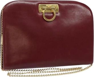 Ferragamo Pre-owned Clutches, female, Red, Size: ONE SIZE Pre-owned Leather Shoulder Bag