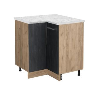 Vicco Armario De Esquina R-line, Hormig&oacute;n Negro, 75.6 Cm Et M&aacute;rmol, Vicco