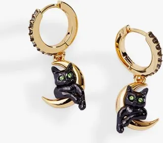 Alex and Ani Celestial Cat Huggie Earring in Gold at Nordstrom