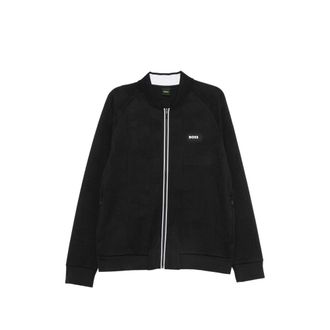 HUGO BOSS Geometric-pattern Zip-up Sweater
