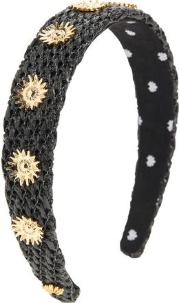 Lele Sadoughi Besette Sun Raffia Headband in Jet at Nordstrom