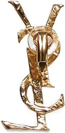 Saint Laurent Womens Single Earring Cassandre Gold Brass Earrings