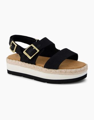 Toms Toms Womens Giana Womens Flatform Sandals - Black - Size: 8