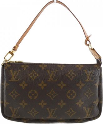 Louis Vuitton Monogram Marron Coated Canvas Pochette Pouch (Pre-Owned)