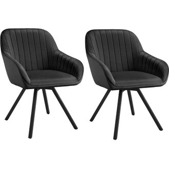 TecTake Armchair Snug Set Of 2 - Black | Size: 2 Pack