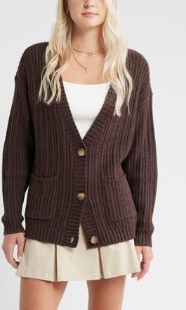 BP. Cozy Oversize Cardigan in Brown Coffee at Nordstrom Rack, Size Small