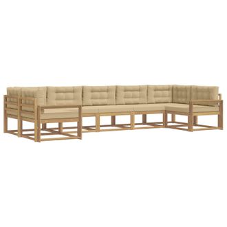 vidaXL Conjunto De Sof&aacute;s De Exterior Con Coj&iacute;n 7 Pcs Y Beige Vidaxl