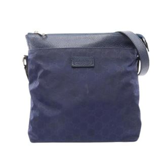 Gucci Pre-owned Nylon Leather Shoulder Bag - Heren - Vintage Schoudertas - Blauw - ONE Size - Nylon - Vintage