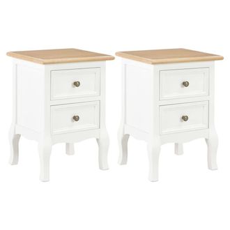 Berkfield Home Bedside Cabinet 2 pcs White 35x30x49 cm MDF | Size: 35 x 30 x 49 cm