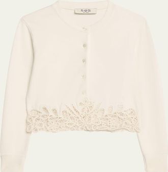 Sea New York Iyla Embroidered Crop Cardigan