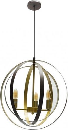 Fabrilamp Colgante Encaje 3xe14 Marron/oro Regx46x46 Cm