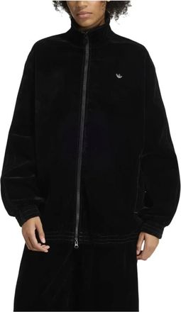 adidas Brushed Twill Oversized Firebird Trainingsjack - Dames - Sportshirts - Zwart - M - Fitness