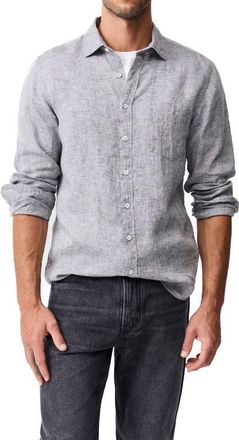 Rodd & Gunn Coromandel Button-Up Linen Shirt in Smoke at Nordstrom, Size Xxx-Large R
