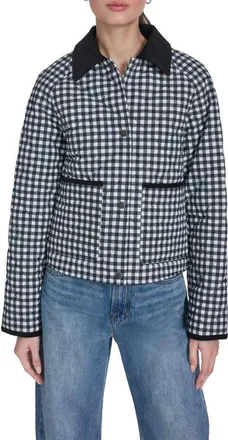 Levi's Quilted Barn Jacket in Black/white Gingham at Nordstrom, Size X-Large