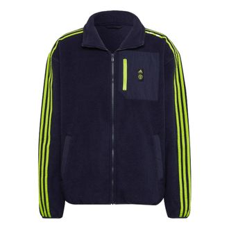 adidas Mens adidas Logo Printing Pattern Stripe Soccer/Football Jacket Navy Blue HE6645