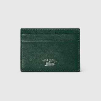 Gucci Lira Card Case, Green, Leather