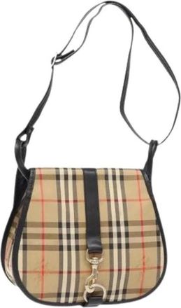 Burberry Pre-owned Cross Body Bags, female, Beige, Size: ONE SIZE Pre-owned Canvas Shoulder Bag