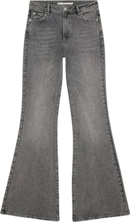 Homage Jeans, Dames, Grijs, W28, Denim, Wijde Flared Jeans Grijs Retro Stijl