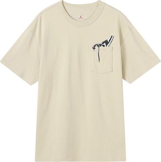 Nike Jordan Air Jordan Sneaker Solid Color Alphabet Pocket Sports Short Sleeve Yellow DV9724-206
