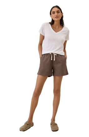 Pact Organic Cotton Featherweight Slub V-Neck Tee in White at Nordstrom, Size Small