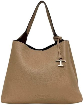Tod's Beige Leather Tote Bag (Pre-Owned)