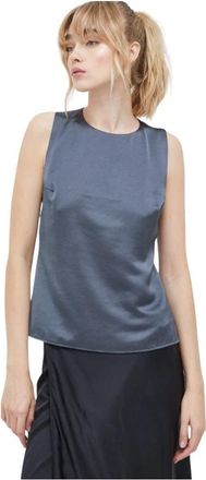 Sams&oslash;e & Sams&oslash;e Ellie Racerback Top - Dames - Tops zonder mouwen - Blauw - M - Polyester - Tops