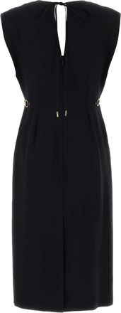 Gucci Womens Crepe Dress Black Acetate Viscosecalf Skin