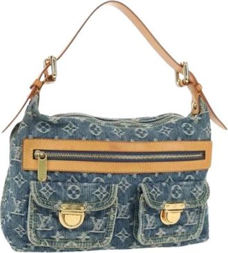 Louis Vuitton Pre-owned Monogram Denim Schoudertas - Dames - Vintage Schoudertas - Blauw - ONE Size - Denim - Vintage