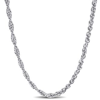 Amour 3.7mm Singapore Necklace In Sterling Silver, 24