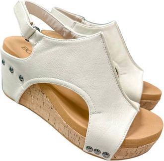 Corkys Footwear Womens Carley Wedge Sandals In Cream