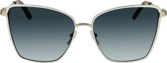 Ferragamo Vara 59mm Rectangular Sunglasses in Gold/ivory at Nordstrom Rack