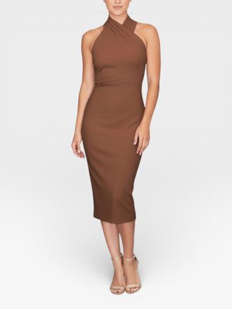 Rachel Roy Harland Crossover Halter Midi Dress