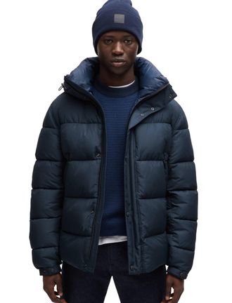 HUGO BOSS donkerblauw Boss winterjas Omaris gewatteerd