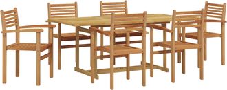 vidaXL Conjunto De Comedor De Jard&iacute;n 7 Uds. Marr&oacute;n Vidaxl