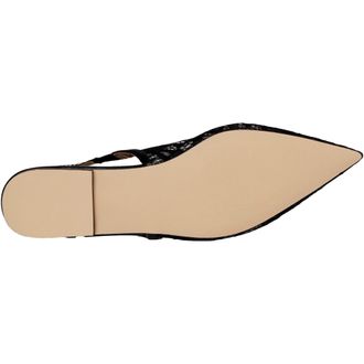 Steve Madden Olsen Slingback Flats Black Lace OLSE02S1 Womens