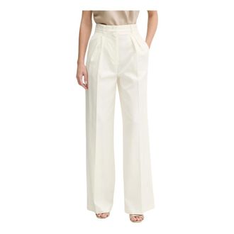 Simona Corsellini Broeken, Dames, Wit, L, Polyester, Wijde broek