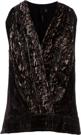 Edun textured velvet sleeveless blouse - Zwart