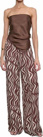 Enza Costa Fluid Twill Scarf Top In Chocolate