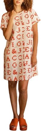 Ace & Jig Nat Button Front Mini Shift Dress in Monogram at Nordstrom, Size Xx-Small