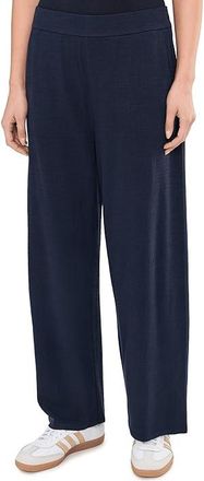 Eileen Fisher Cross Hatch Stretch Jersey Straight Ankle Pant Womens Clothing Ink : LG, Lyocell/Spandex/Tencel
