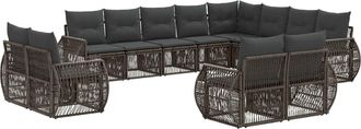 vidaXL Conjunto De Sof&aacute;s De Jard&iacute;n 12 Uds. Gris Y Gris Oscuro Vidaxl