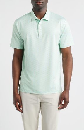 Swannies Springs Leaf Print Performance Golf Polo in Mint at Nordstrom, Size X-Large