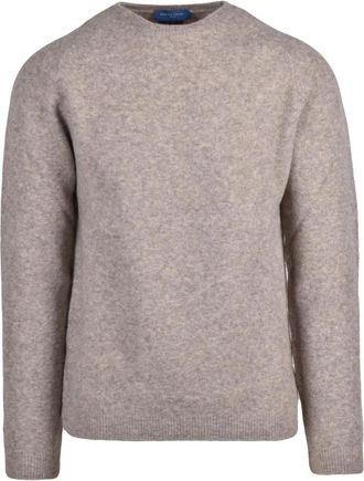 Daniele Fiesoli Truien & Vesten, Heren, Beige, XL, Wol, Pullover met ronde hals