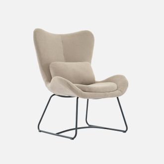 Sweeek Sweeek - Sill&oacute;n De Tela Con Coj&iacute;n, Nina, Beige, 75x78x101 Cm
