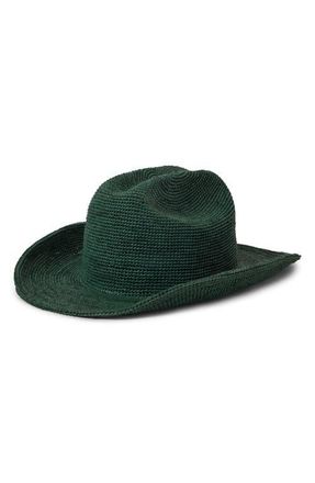 Brixton Odessa Packable Straw Cowboy Hat in Primal Green at Nordstrom, Size X-Small